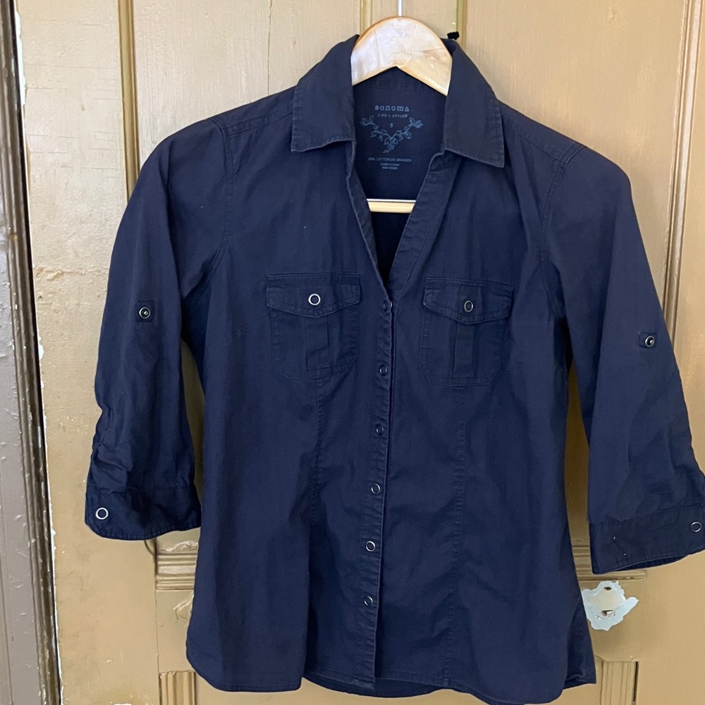 Sonoma Blue Cotton Blend Shirt
